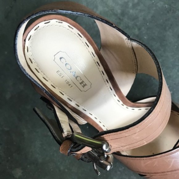 Coach -  Beautiful Camel Color High Heel Sandals - Picture 3 of 5